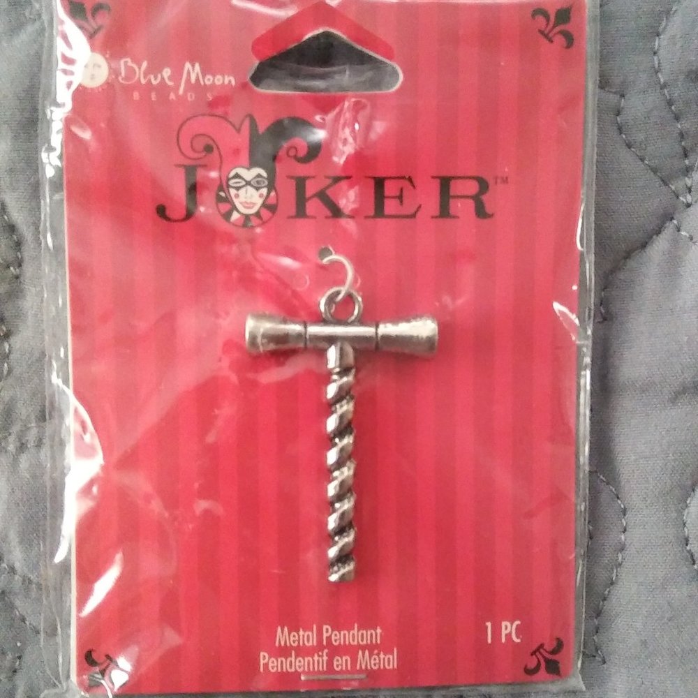 Blue Moon Beads JOKER Metal Pendant CORKSCREW *NEW* Jewelry Charm DIY